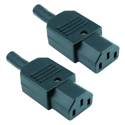 2 X IEC Straight Female Inline Socket Connector Rewireable Kettle Lead Cable C13 • £4.59
