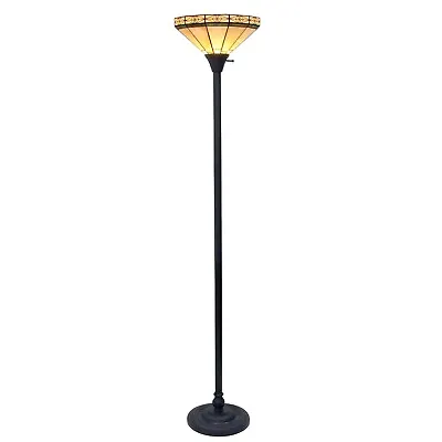 RADIANCE Goods Tiffany-Style Mission Blackish Bronze 1 Light Torchiere Lamp 14  • $129.92