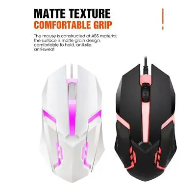 Gaming Mouse 7-Colors LED Backlight Ergonomics USB D Mouse Wire Gamer R8R2 • £3.42