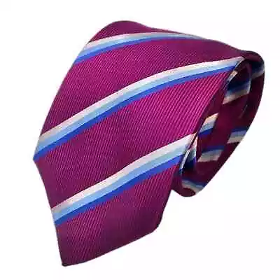 Charles Tyrwhitt Magenta Diagonal Stripe Men's Tie NWT • $45