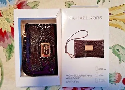 NWT Michael Kors Black Python IPhone 3GS/4/4S Wristlet • $40