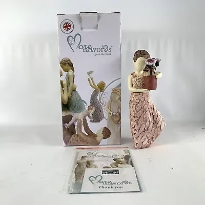 Arora More Than Words THANK YOU Figurine Girl Woman Holding Flowers Gift W/BOX • $39.95