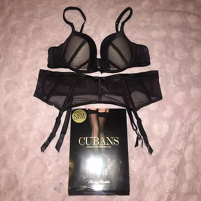$169 • Buy Honey Birdette Nikita Bra 12b, Small Suspender & Bonus Stockings