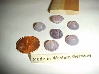 $2.24 • Buy 12 VINTAGE WEST GERMAN GLASS AMETHYST DECO ZEBRA 10mm. ROUND CABOCHONS L220