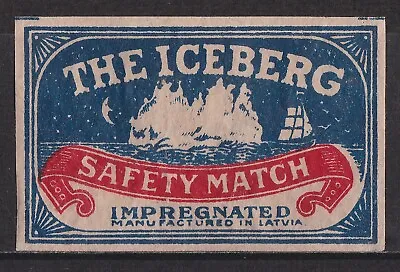 Old Matchbox Label Latvia The Iceberg • $2.87