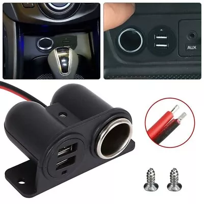 Dual USB Cigarette Lighter Socket Splitter 12V Car Charger Power Outlet Adapter • $6.99