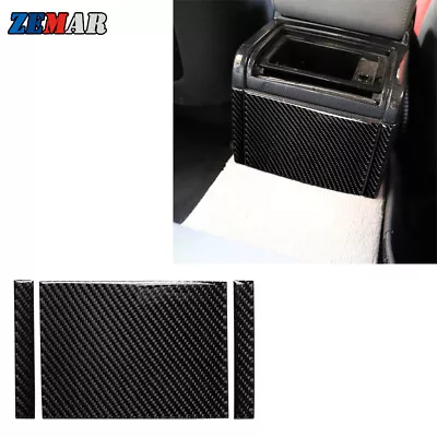 Carbon Fiber Rear Armrest Storage Box Panel Trim For BMW 3 Series E46 1998-2005 • $19.16