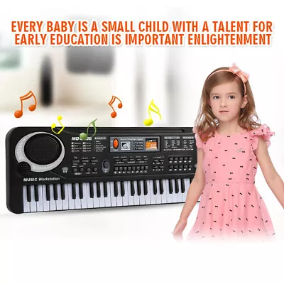 61-Key Digital Music Piano Keyboard Portable Electronic Musical Instrument W/Mic • $24.66