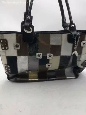 Aqua Madonna Womens Multicolor Leather Patchwork Double Handles Tote Handbag • $9.99