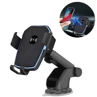 UK Wireless Car Charger Mount Phone Holder Bracket For IPhone 15 14 Samsung S24+ • £7.59