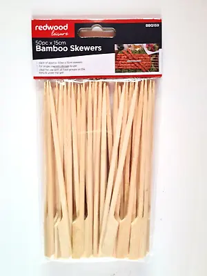 £3.05 • Buy 15cm Wooden Paddle Bamboo Skewers BBQ Grill Barbecue Sticks Kebab Fruit Cheese