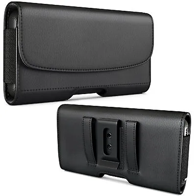 Xl Leather Rugged Cell Phone Holder Pouch Holster Clip Belt Loop Carrying Case • $9.86