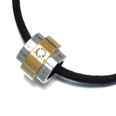 Auth Cartier Necklace Santos100 18K 750 Yellow Gold/Stainless Steel/Cord  • $571.89