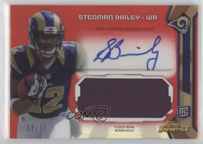 2013 Topps Finest Jumbo Relic Red Refractor /75 Stedman Bailey Rookie Auto RC • $4.84