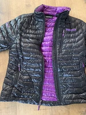 Marmot Pertex Quantum Down 900 Fill Zip Puff Jacket Black/Purple Women’s Size XS • $99.99