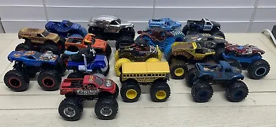 Mixed Lot Of 16 Monster Trucks Hot Wheels Monster Jam And Others 1:64 • $32
