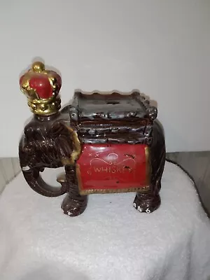 VTG Elephant Whiskey/ Liquor Decanter/ Bottle. Shot Glass Holder On Top. • $27.77