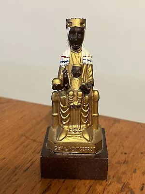 Vtg Souvenir Barcelona Spain 3.5  Black Madonna Figure Statue Mont Serrat • $27.50