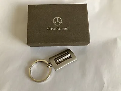 Mercedes Benz Collection Silver Metal Square Keychain Giftbox Vintage • $50