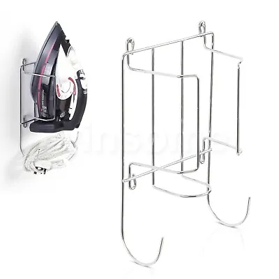 Door Or Wall-Mounted Iron Holder Storage Steam Iron Stand Ironing Board Holder • £10.72