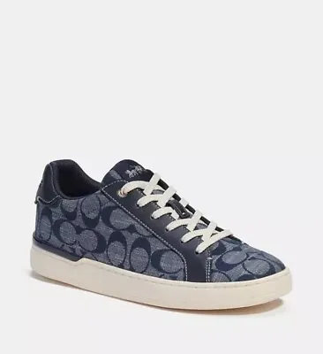 Coach Men's Clip Signature Chambray Low Top Size 11D C8808 Color Midnight Navy • $110