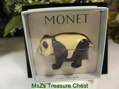 MONET    PANDA     Collectible Enamel Keepsake Trinket Box   ** New In Box ** • $34.99