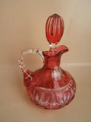 Vintage Cranberry Glass Cruet • $19.99