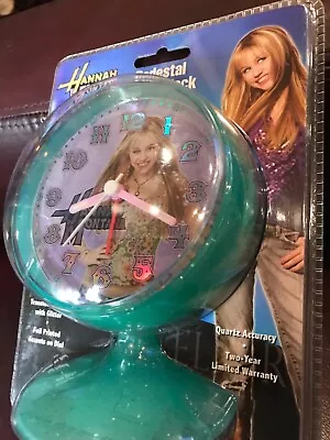 New Vintage Disney Hannah Montana Green Sparkle Pedestal Alarm Clock Reflective • $14.99