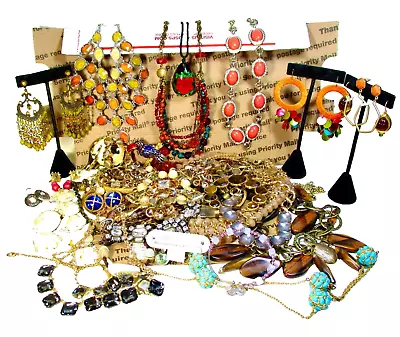 Vintage And Modern Costume Jewelry Lot Small Priority Box  Some Signed A7 • $39.29