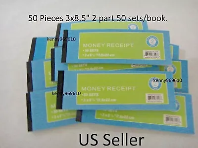 50X-Carbonless Cash Money Rent Receipt Record Book 2 Part 50 Set Duplicate Copy  • $55.92