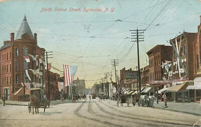 Syracuse NY * North Salina St.  1913  Flags * Masquerade Party Invitation • $10.99