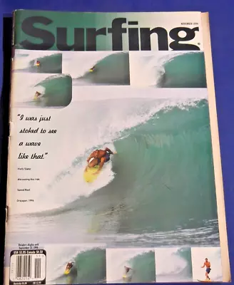 Surfing Magazine-nov 1996-tropical Issue-kelly Slater Cover-poster Intac-vintage • $16