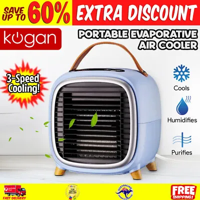 $49.54 • Buy Mini Portable Air Cooler Conditioner Evaporative Water Cooling Fan USB Charging