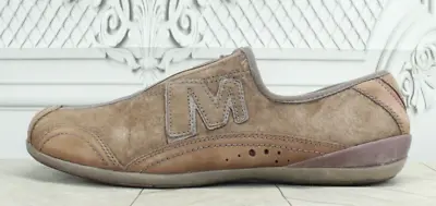 Merrell Arabesque Womens Brown Suede Front Zip Up Slip On Comfort Shoes Size 9 • $29.25
