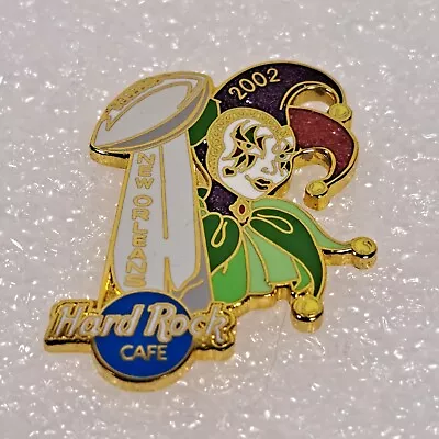 Hard Rock Cafe Pin NEW ORLEANS Football Trophy Mardi Gras Jester 2002 • $10