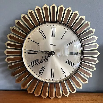 Vintage Avis West German Sunburst Wall Clock 1970s • £26