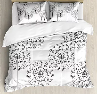 Floral Duvet Cover Set With Pillow Shams Digital Flower Dandelion Print • £86.77