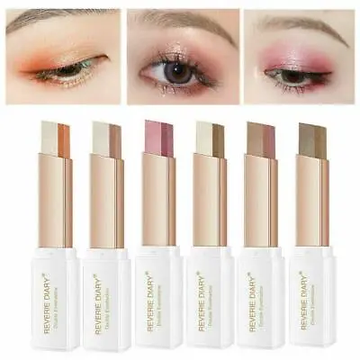 $3.34 • Buy Glitter Double Color Gradient Eyeshadow Stick Two Tone Eye Shadow Pen Cosmetics