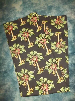 Saturday Knight Fabric Shower Curtain New Monkeys Palm Trees  • $19.99