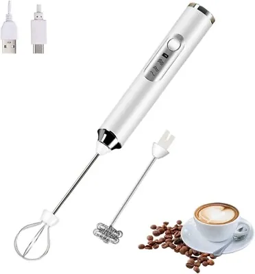 Milk Coffee Frother USB Electric Whisk Egg Beater Handheld Drink Frappe Mixer • £8.99