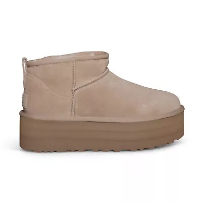 Ugg Classic Ultra Mini Platform Sand Fur Suede Women's Boots Size Us 7/uk 5 New • $99.99