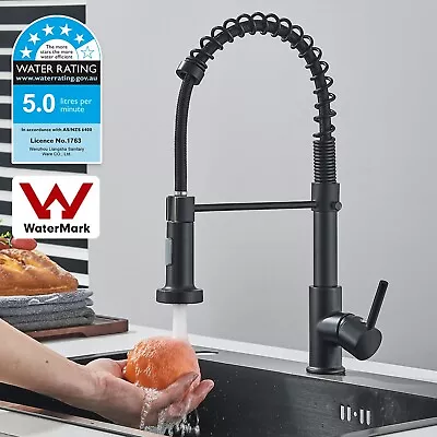 WELS Kitchen Sink Mixer Taps Pull Out Laundry 360° Swivel Faucet Tap Black AU • $63