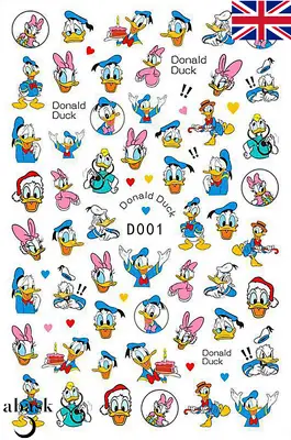 Nail Art Stickers Donald Duck Self Adhesive  Daisy Duck Nail Stickers • £2.39