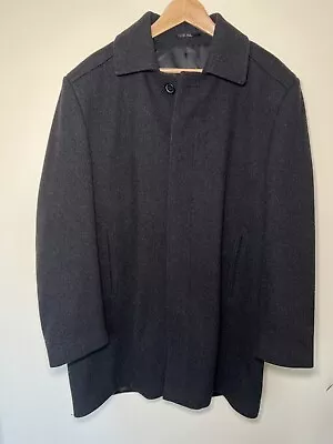 Karl Jackson Mens Wool & Cashmere Blend Coat UK Size L Chest 42in Black Crombie • £29.99