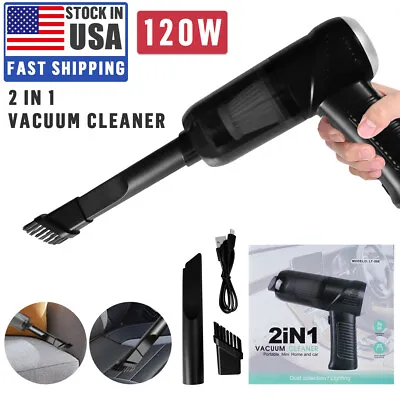 2 In 1 Upgrade Car Vacuum Cleaner Air Wireless Handheld Rechargeable Mini • $10.49