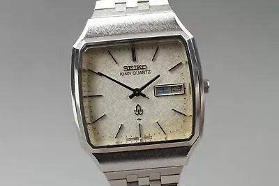 [Exc+5] Vintage Seiko King Quartz 5856-5000 Silver Dial Men's Watch From JAPAN • $415.60