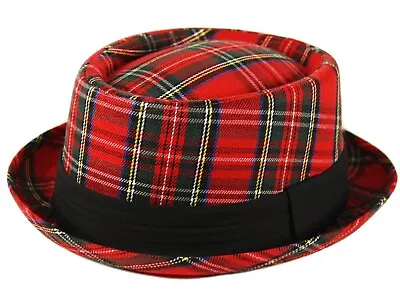 Tartan Scottish Heisenberg Breaking Bad Pork Pie Red Check Cap Hat • $67.14