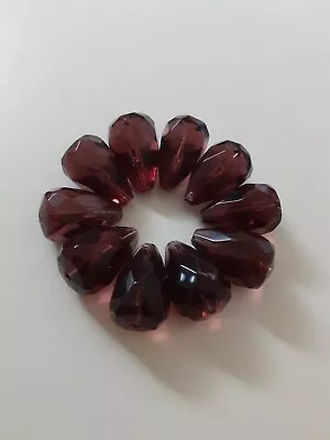 £1.49 • Buy 10 Pieces Of Big Faceted Teardrop  Beads Loose 12x18mm