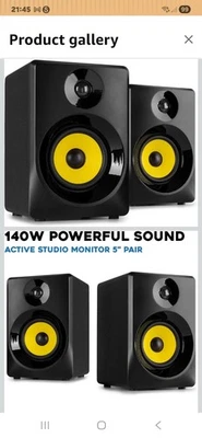 Vonyx SMN50B - Set 5'' Actieve Studio Monitor Speakers | - Licht | Geluid | Zang