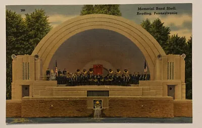 Vintage Postcard Band In Memorial Band Shell Reading Pennsylvania • $3.90